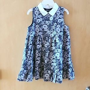 Girls Black/White Floral Dress